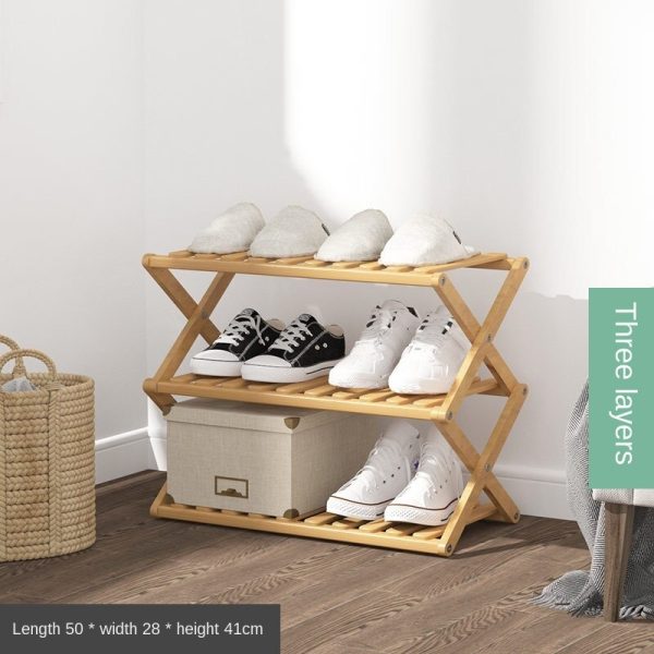 Bamboo Foldable Wooden Plant Stand Shoes Shelf Storage Rack Multi-Functional Racks Waterproof Suit For Living Room Bathroom - Image 6