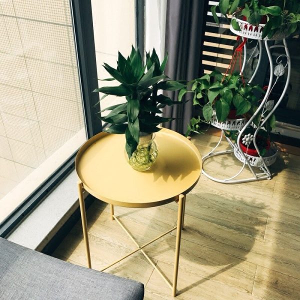 Creative Round Nordic iron coffee End Side tables Furniture for home Bedside Sofa Tea Fruit Small Desk Garden Mobile Low Tables - Image 3