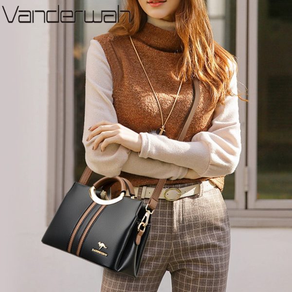 Luxury Designer Crossbody Bag for Women 2022 Brand 3 Layers Handbag Purse Female Genuine High Quality Leather Shoulder Totes Sac - Image 2